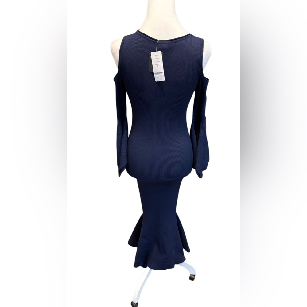 Bebe Cold Shoulder Dress-Royal Blue - Picture 5 of 7